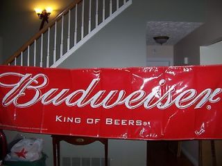 BUDWEISER beer banner sign NEW NEVER DISPLAYED 10 feet long BUD