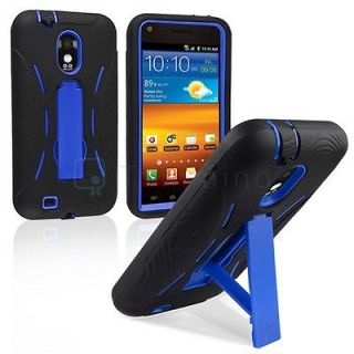 Aqua Blue Stand Double Layer Case For Samsung Galaxy S2 Sprint Epic 4G 