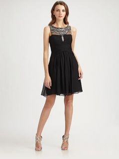 2012$398 BCBG MAX AZRIA Julissa beaded Jeweled Silk Cocktail dress 