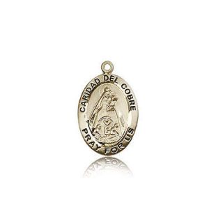 14kt Gold Caridad Del Cobre Medal Virgin Mary St. Bless