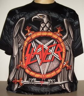 Slayer Eagle Logo Metal Band All Over Print T Shirt Size L new