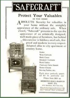 1906 HERRING HALL M​ARVIN SAFECRAFT FURNITURE SAFES AD