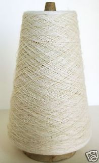 OFF WHITE 100% LINEN Bleached 26/1 lea, Cone Yarn Weave Lace Dye 7800 