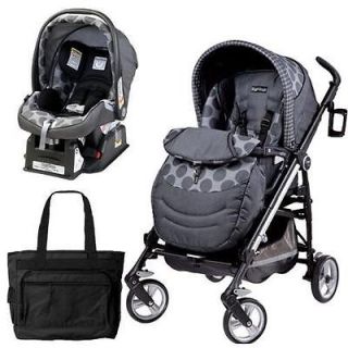 Peg Perego Switch Four Travel System with a Diaper Bag   Pois Grey