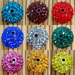 14mm Ball Pave Crystal Rhinestone Spacer Beads Findings