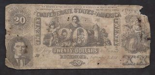 20 1861==CONFEDER​ATE CIVIL WAR MONEY==FINE==I​NDUSTRY & BEEHIVE