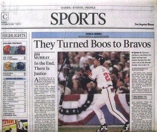   Times Sports Section 10 29 95   Atlanta Braves Win World Series