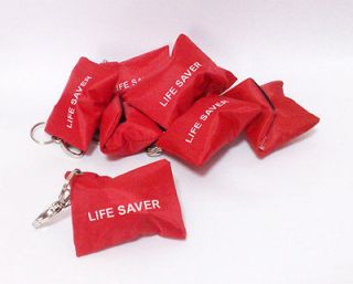 10pcs Key Chain Lot CPR Mouth to Mouth Saver Face Shield+2 Gloves 