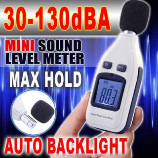 Mini Digital LCD Audio Sound Noise Level Meter 30~130dBA ±2dB Decibel 