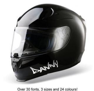 2x Custom Personalised Name Crash Helmet Stickers   Perfect Xmas 