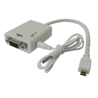   Micro hdmi input to VGA with 3.5mm Audio projector monitor adapter