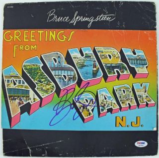 BRUCE SPRINGSTEEN GREETINGS FROM ASBURY SIGNED ALBUM COVER W/ VINYL 