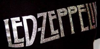 LED ZEPPELIN 70s Vintage Rock Band Glitter T Shirt XXL