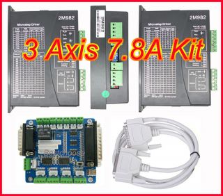 CNC 4 Axis Stepper Driver 2M982 7.8A & Breakout board kit for Router 