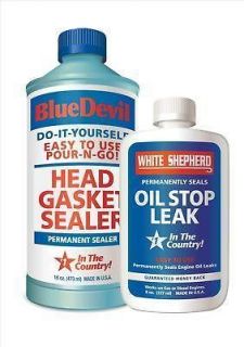 BLUE DEVIL HEAD GASKET SEALER REPAIRS CRACKED BLOCKS WARPED HEADS+OIL 