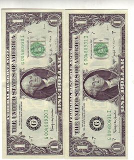 Choice Uncirculated pair of consecutive BARR dollars Series 1963 B