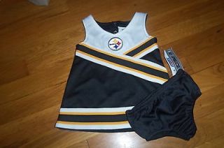 NWT PITTSBURGH STEELERS BABY INFANT GIRL CHEERLEADER OUTFIT 3 6 