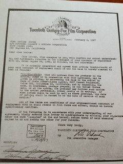 MARILYN MONROE/NORMA JEANE DOUGHERTY SIGNED CONTRACT WITH FOX 1947 