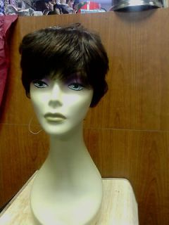Wig Short Layered Brown Wig MOTOWN TRESS easy to style with auburn 