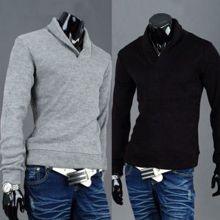 New Mens Fashion Slim Fit Knitted Sweater Jumpers Tops 3Color 4Size 