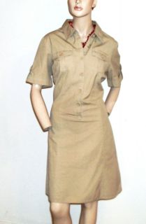 NWOT TEX MAX AZRIA Fitted Khaki Safari Cargo Military Style Dress Size 