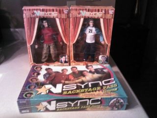   Sync jc chasez, justin timberlake dolls and in sync backstage pass