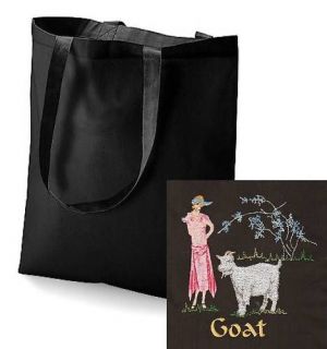 Goat Tote Bag Embroidered by Dogmania