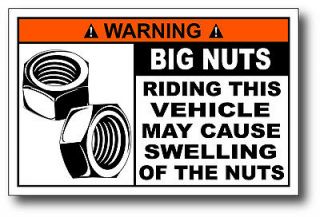Big Nuts Funny Warning Decal Bumper Sticker Graphics Car Truck 4x4 