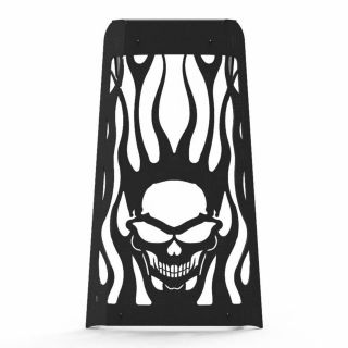   All Years Skull Flame Radiator Grille Cover Black Paint Powdercoated