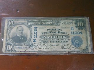 1902 $10 Large Note National Currency Public National Bank of New York 