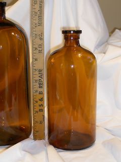 Vintage Old Medicine Pharmacy Bottle Brown Amber Glass No Cork 10 3/4 