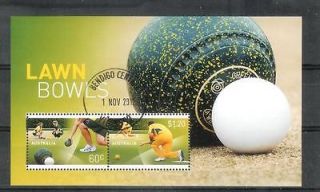 17332 AUSTRALIA USED 2012 LAWN BOWLS , SHEET see our 1000 