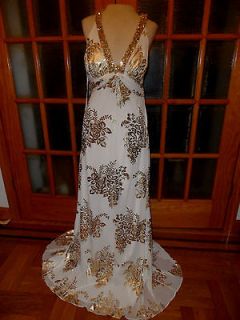 xs2573 New Ignite Evenings 2 layer Ivory Gold Wedding Dress size12,16 