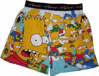 NWOT BART SIMPSON Mens funny comfy cotton boxer shorts sleepwear M 