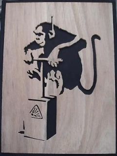Banksy Monkey Detonator banana bomb wooden stencil