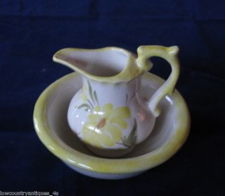 Cash Family Handpainted Pottery Pitcher Wash Basin Bowl