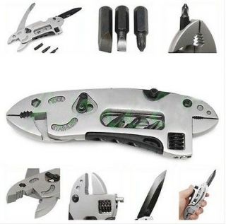   tool set adjustable wrench jaw+screwdriver+pliers+knife survival gear