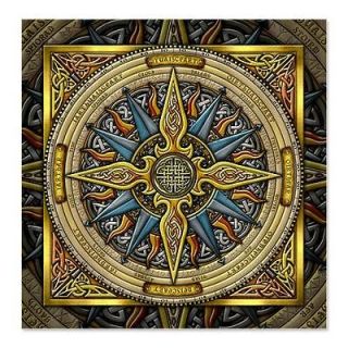 Celtic Compass Nautical Shower Curtain by Ca 607197505