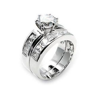   BIG HEAVY ETERNITY ENGAGEMENT/WED​DING SET RINGS SIZE 5 6 7 8 9 10