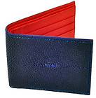 Tom Barrington Blue Stingray Leather Bi Fold Slim Wallet, Red Leather 