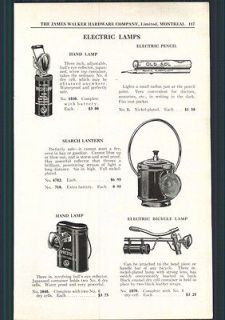 1918 ad Electric Battery Bicycle Lamp Presto Hand Old Sol Pencil 