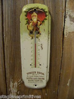 Vtg Look 7 CHRISTMAS Post Card Thermometer Indoor/Outdoor Santa Claus 