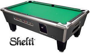 Shelti Bayside Pool Table Charcoal Matrix   101 Coin Operated
