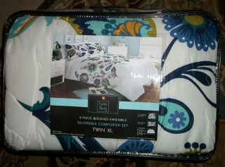 Cynthia Rowley 5 pc bed ensemble reversible comforter set floral 