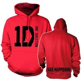 One Direction 1D fan Hoodie Vas Happenin print on back Adult size 