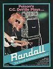 POISONS C.C. DeVILLE 1988 RANDALL ZEBRA GUITAR AMPS AD 8X11 