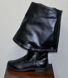 Mens Bell Cuff Pirate Boots Black or Brown Man Made or Leather Size 8 