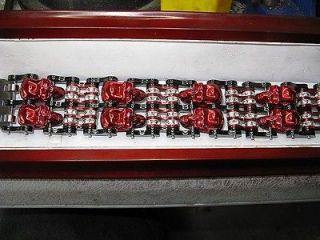  Steel Harley Black and Red 1.5 Skull Bracelet Massive 8 10