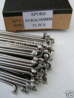 BMX Stainless Steel Spokes 14G 2.0mm 75 ct 188mm 7 3/8