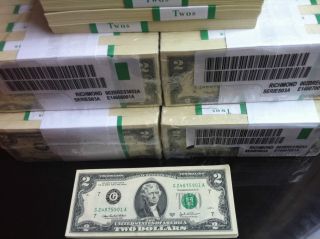 50 NEW $2 DOLLAR BILLS BEP PACK UNCIRCULATED IN CONSECUTIVE ORDER